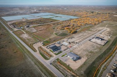 Saskatchewan 'ın merkezindeki Martensville' in hava manzarası