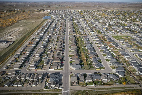 Vue aérienne de Martensville dans le centre de la Saskatchewan — Photo