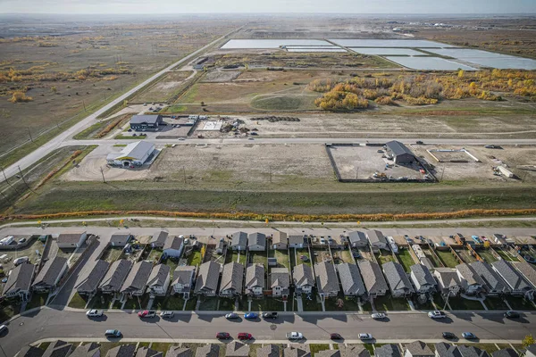 Aerial view of Martensville in central Saskatchewan — Stock Photo, Image