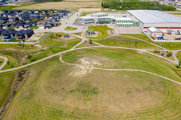 Veduta aerea di Warman, Saskatchewan sulle praterie canadesi — Foto Stock