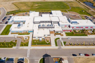 Saskatchewan 'ın merkezindeki Martensville' in hava manzarası