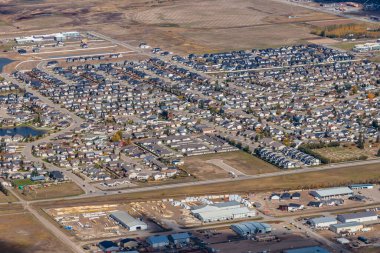 Warman ve Saskatchewan 'ın Kanada bozkırlarındaki hava manzarası