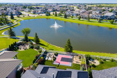 Warman ve Saskatchewan 'ın Kanada bozkırlarındaki hava manzarası