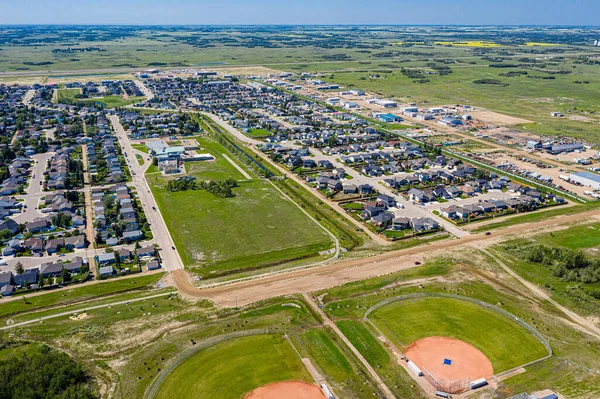 Vista aérea de Martensville no centro de Saskatchewan — Fotografia de Stock