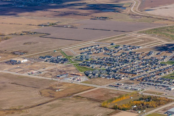 Warman ve Saskatchewan 'ın Kanada bozkırlarındaki hava manzarası — Stok fotoğraf