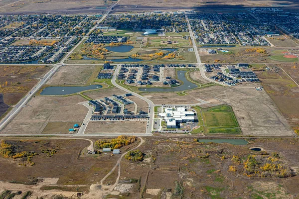 Vista aérea de Martensville no centro de Saskatchewan — Fotografia de Stock