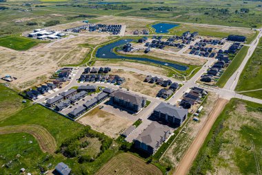 Saskatchewan 'ın merkezindeki Martensville' in hava manzarası
