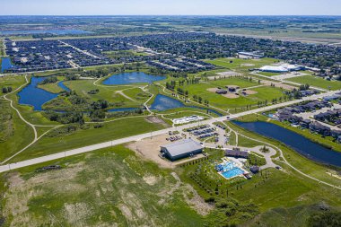 Saskatchewan 'ın merkezindeki Martensville' in hava manzarası