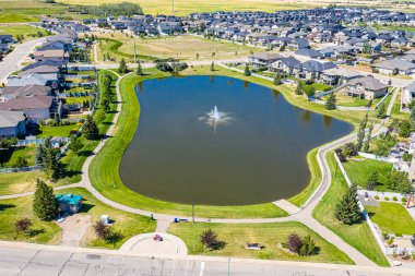 Warman ve Saskatchewan 'ın Kanada bozkırlarındaki hava manzarası