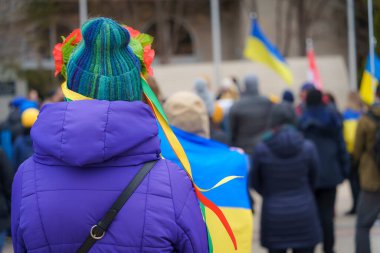 Ukrayna 'daki savaş için nöbet ve miting.