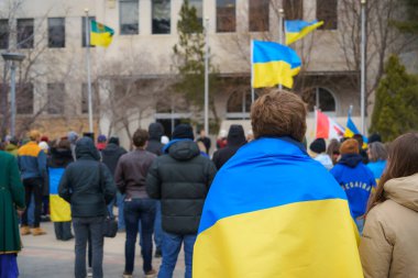 Ukrayna 'daki savaş için nöbet ve miting.