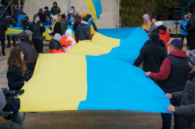 Ukrayna 'daki savaş için nöbet ve miting.