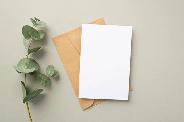 Business Concept Top View Photo Paper Sheet Craft Paper Envelope —  Fotos de Stock