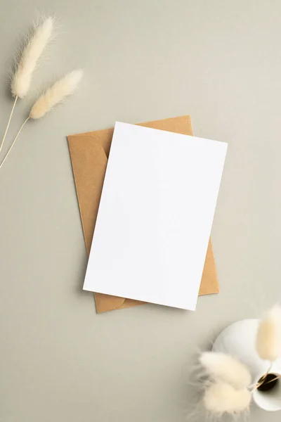 Top View Vertical Photo Paper Sheet Craft Paper Envelope Ceramic — Stock Photo, Image