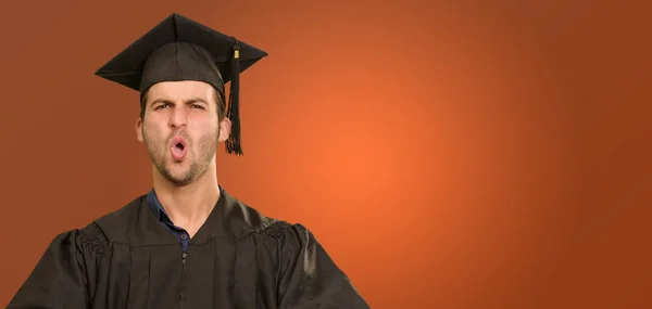 Young Male Graduate In Cap And Gown — Stock Photo, Image
