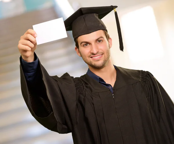 Cartellone di laurea uomo azienda — Foto Stock