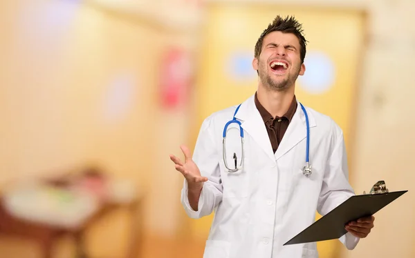 Portrait Of Young Exited Doctor — Stock Photo, Image