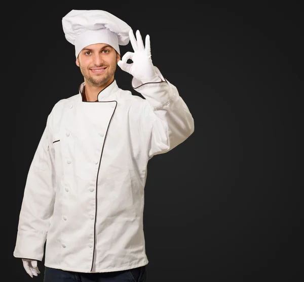Portret van chef-kok gebaren — Stockfoto