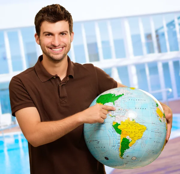 Man Holding Globe — Stock Photo, Image