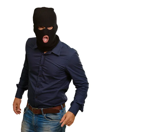 Einbrecher mit Gesichtsmaske — Stockfoto