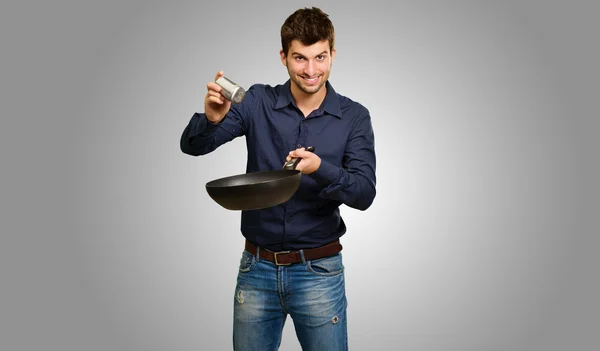 Podobizna muže, vaření — Stock fotografie