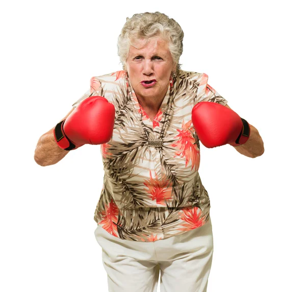 愤怒的女人拳击手 — 图库照片