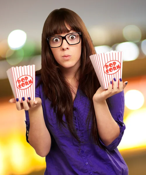 Portrait Of A Young Girl Making Face — Stock Photo, Image