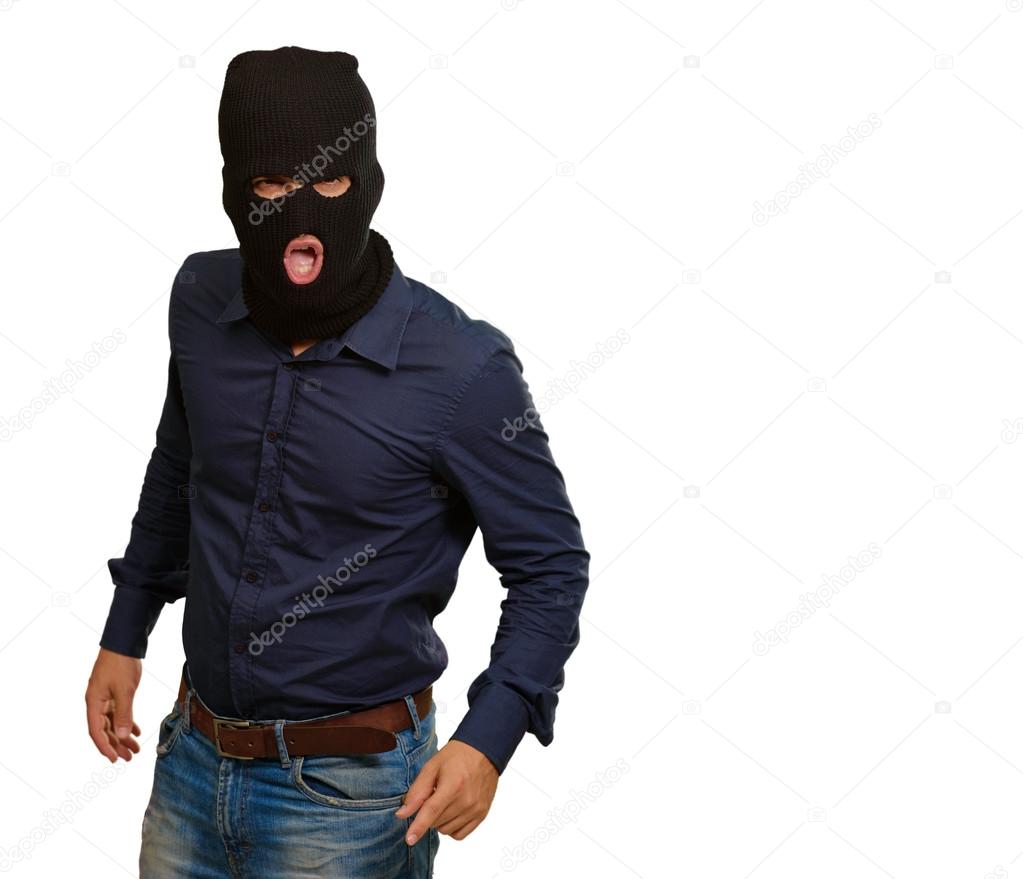 Burglar in face mask — Stock Photo © Aaron_Amat #12666285