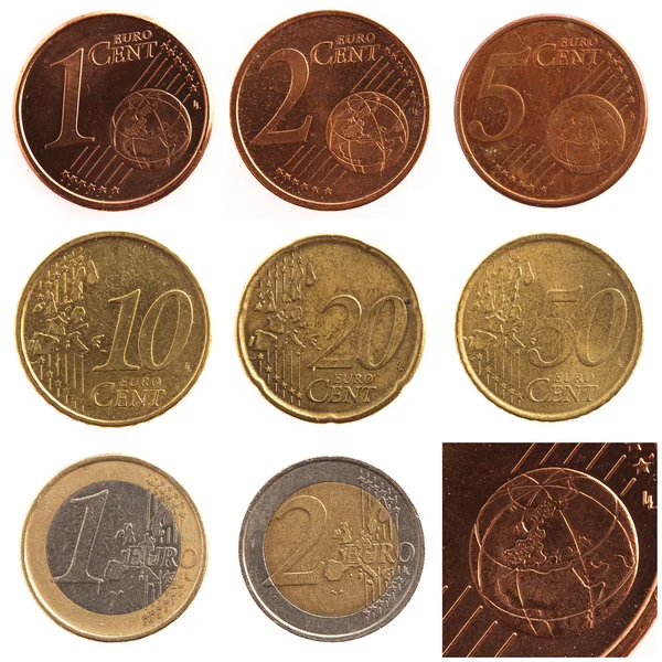 Conjunto de moedas Euro — Fotografia de Stock