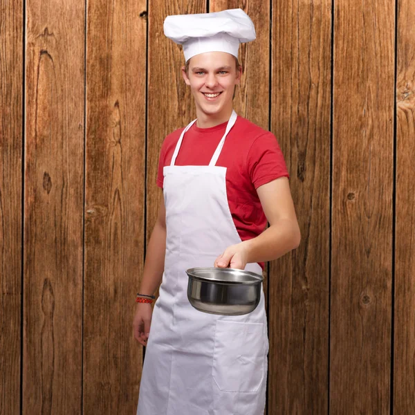 Portrét drží pan kuchař — Stock fotografie