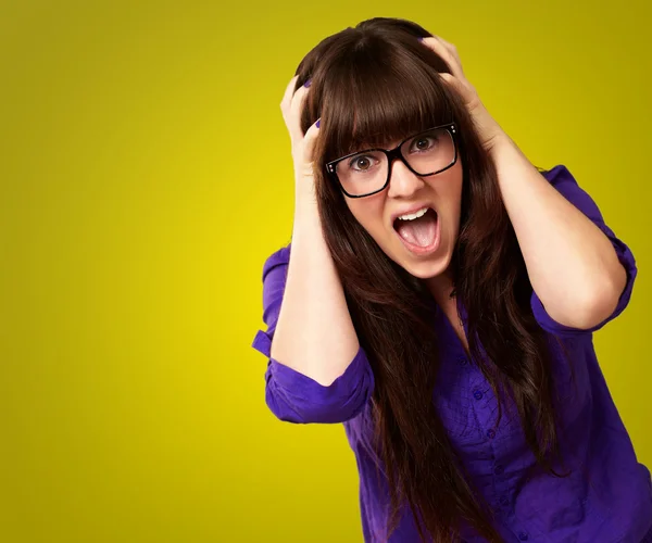 Frustrated Woman With Mouth Open — Stock Photo, Image