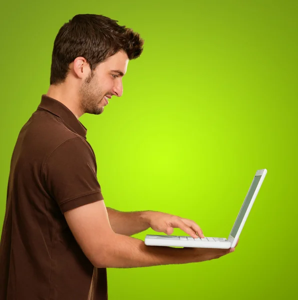 Portrait Of A Young Male With Laptop — Stock Photo, Image