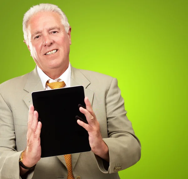 Senior Man Holding A Digital Tablet — Stock Photo, Image