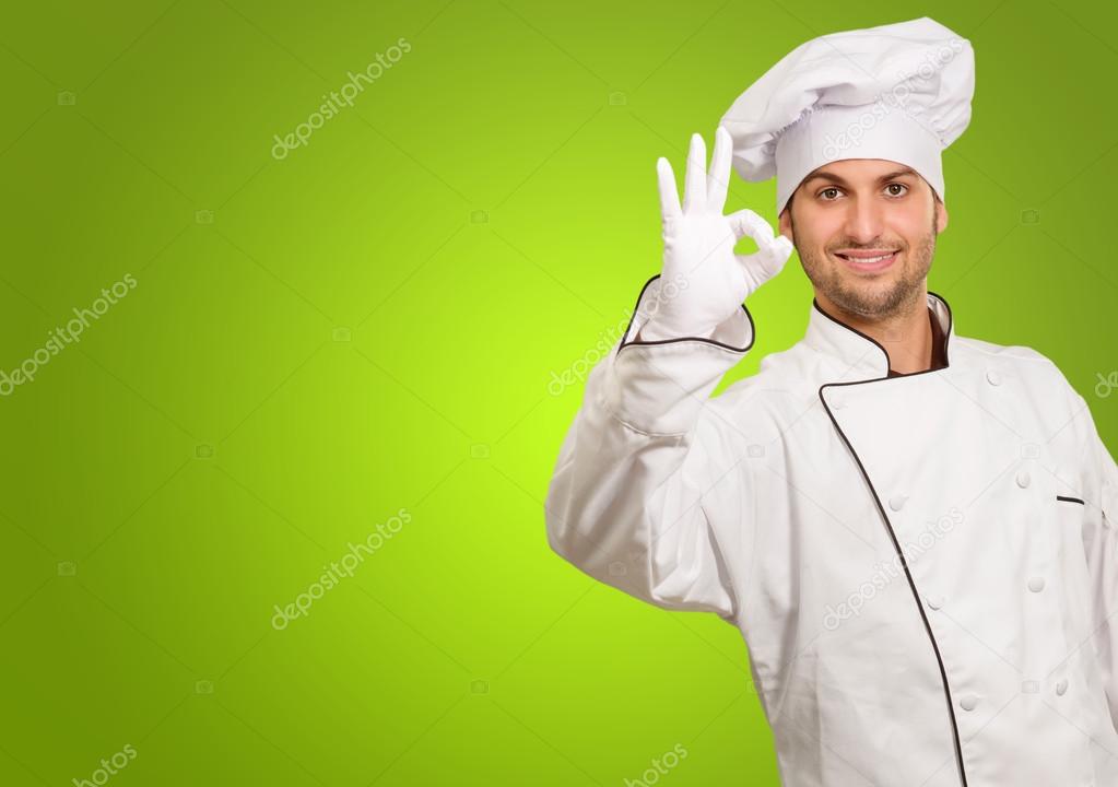 Portrait Of Chef Showing Ok Sign
