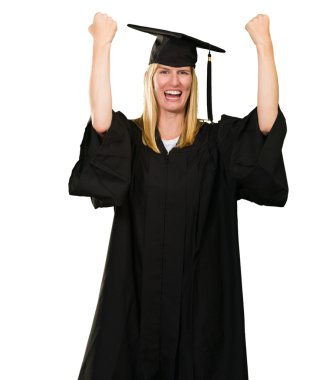 mutlu lisansüstü kadın elbise