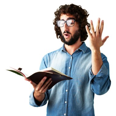kitap okuma adam portresi