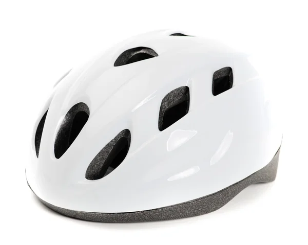 Beyaz Bisiklet kaskı — Stok fotoğraf
