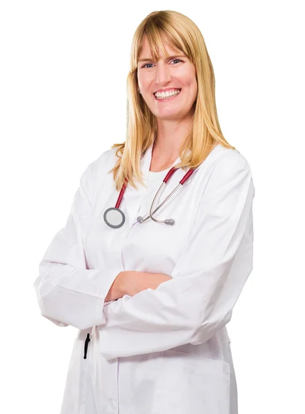 Portret van een vrolijke vrouwelijke arts — Stockfoto