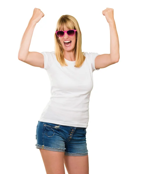 Woman Cheering — Stock Photo, Image