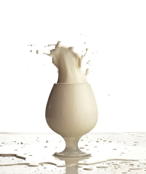 Splashing Milk In Glass — Stock Photo, Image