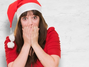 sürpriz Noel kadın ağzını kapsayan