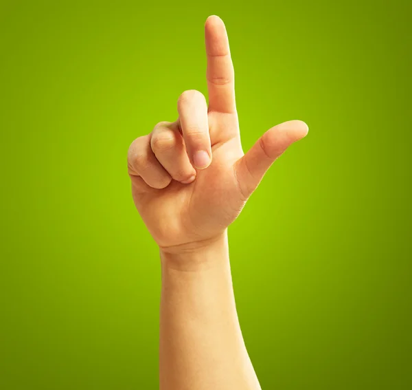 Mão humana com dedo indicador — Fotografia de Stock