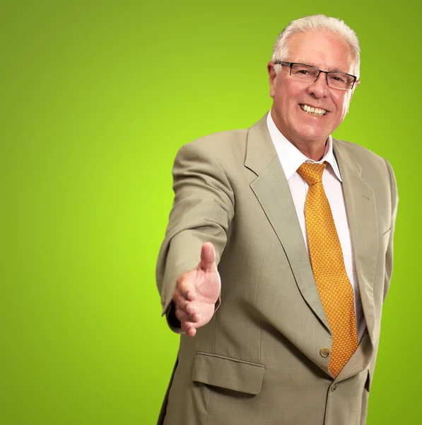 Senior Business Man Offering Handshake — Stock Photo, Image