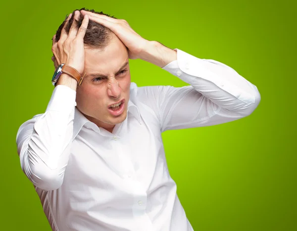 Portrait de l'homme stressé et souffrant — Photo