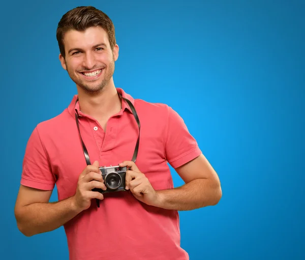 Porträtt av en man med kameran — Stockfoto
