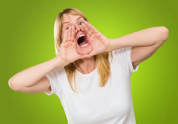 Portrait of a woman shouting — Stock Photo, Image