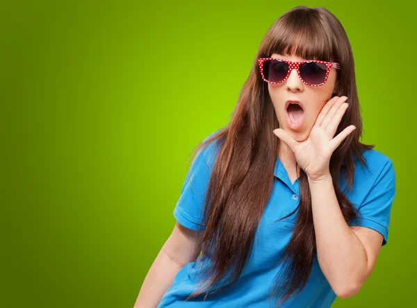 Mujer con la boca abierta — Foto de Stock