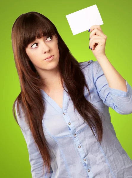 Portrait Of A Girl Holding Paper — Stock Photo, Image