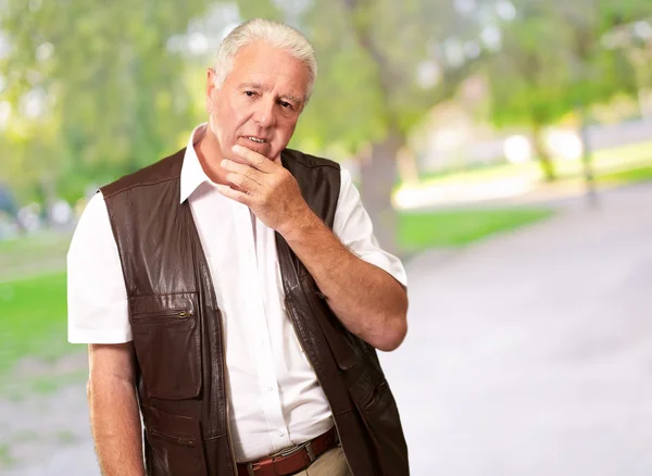 Portrait Of Sad Old Man