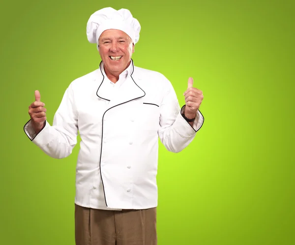 Portrait Of A Chef Cook With Hand Sign — Stock Photo, Image